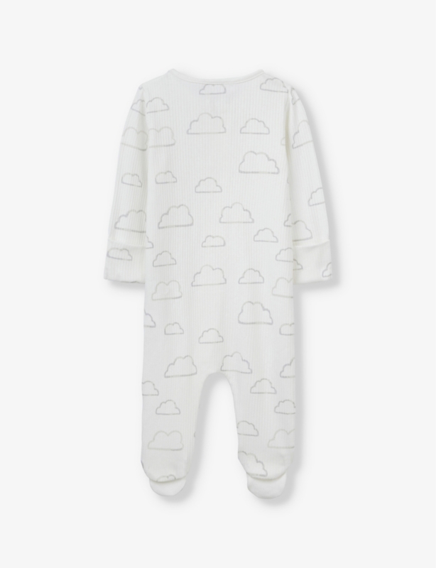Cloud-print zip-up organic-cotton sleepsuit 0-24 months