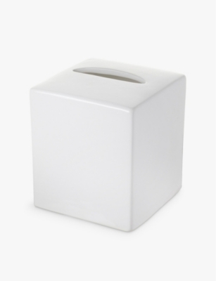 THE WHITE COMPANY: Morston cube stoneware tissue box cover 16cm