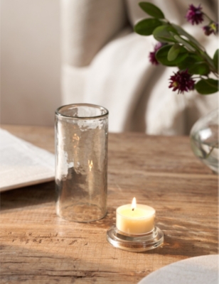 THE WHITE COMPANY: Jago hammered glass tealight holder 11.4cm
