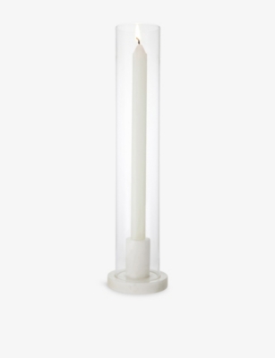 THE WHITE COMPANY: Tall Glass Hurricane Candle Holder 37cm