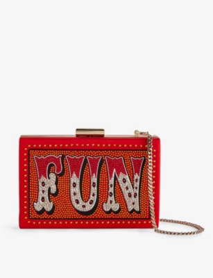 Shop Ted Baker Women's Brt-red Fun Crystal-embellished Box Clutch Bag