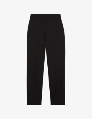 Shop Ted Baker Women's Black Manabut Slim-fit High-rise Stretch-woven Trousers