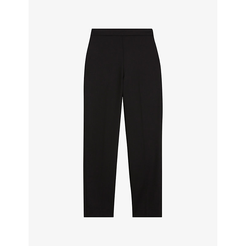 Shop Ted Baker Women's Black Manabut Slim-fit High-rise Stretch-woven Trousers