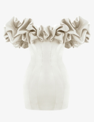 HOUSE OF CB - Selena ruffle-trim strapless satin mini dress | Selfridges.com