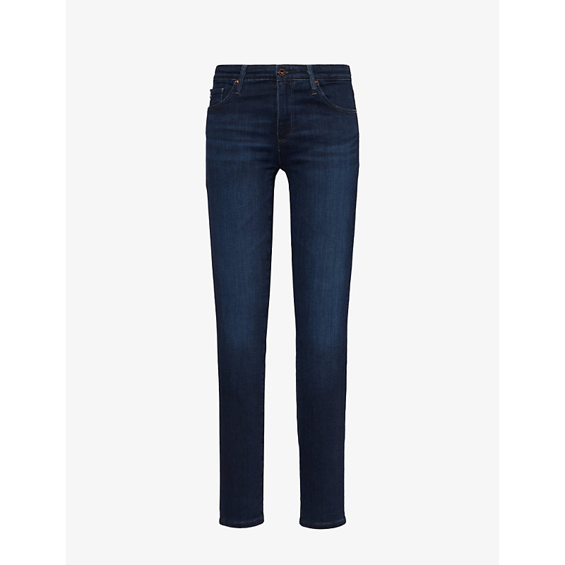 Ag Jeans Womens Blue Dusk Prima Mid-rise Slim-fit Stretch-denim Jeans