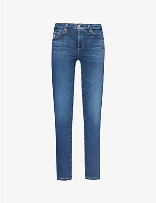 AG JEANS: Legging skinny-leg mid-rise stretch denim-blend jeans