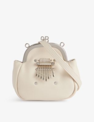 Pabe Pabe Womens White Kalimba Leather Cross-body Bag In Neutral