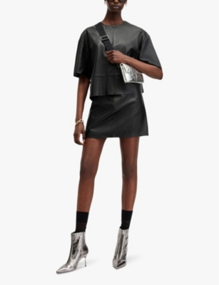 Allsaints Renai Desserto Mini Skirt In Black