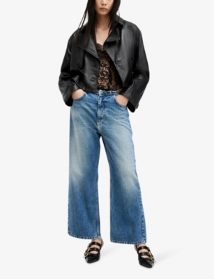 ALLSAINTS: Hendry relaxed-fit cropped leather trench