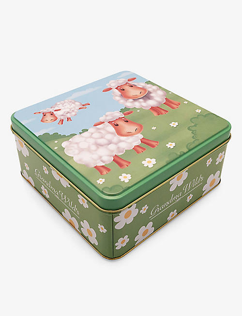BISCUITS: Grandma Wild's Spring Sheep clotted cream shortbread biscuit tin 160g