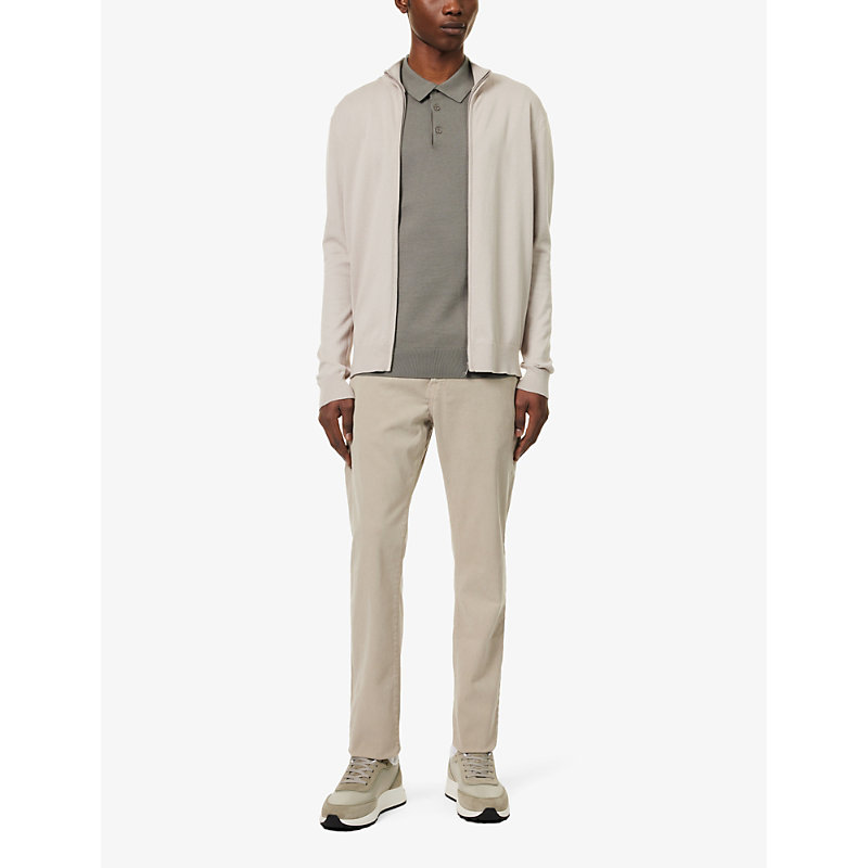 Shop Arne Men's Sage Short-sleeved Regular-fit Cotton-knit Polo Shirt
