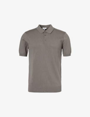 Arne Mens Sage Short-sleeved Regular-fit Cotton-knit Polo Shirt