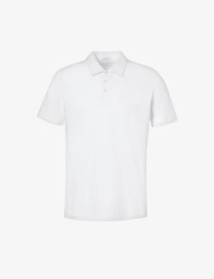 Shop Arne Men's White Short-sleeved Regular-fit Cotton-jersey Polo Shirt