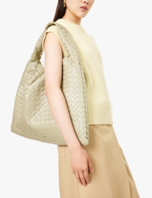 Shop Bottega Veneta Womens Travertine-muse Bra Hop Large Leather Shoulder Bag