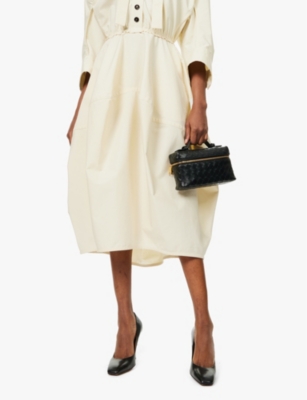 Bottega Veneta Bang Bang Vanity Intrecciato Leather Tote In Black-gold