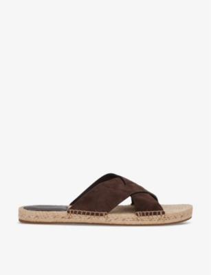 ERMENEGILDO ZEGNA: Crossover suede espadrilles