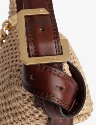 ZADIG & VOLTAIRE WOMENS DOWN CECILIA EXTRA-SMALL WING-EMBELLISHED WOVEN CROSS-BODY BAG 