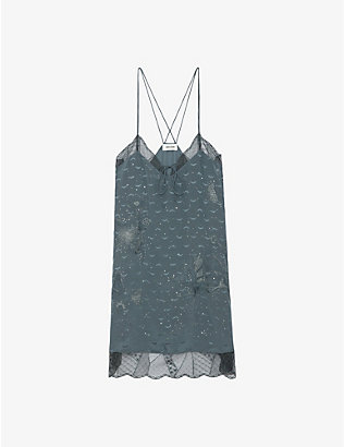 ZADIG&VOLTAIRE: Calissa butterfly-embroidered silk midi slip dress