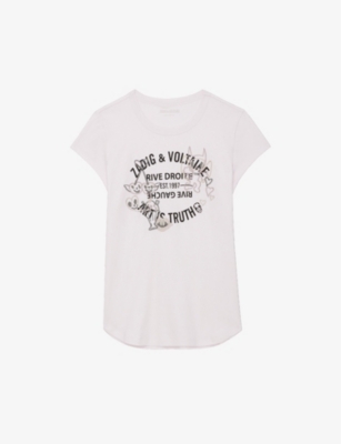 Zadig & Voltaire Zadig&voltaire Womens Parme Woop Graphic-print Short-sleeve Cotton T-shirt