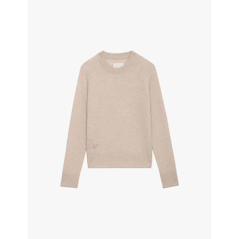 Shop Zadig & Voltaire Zadig&voltaire Womens Scout Sourcy Round-neck Long-sleeve Cashmere Jumper