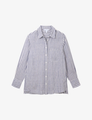THE WHITE COMPANY: Striped relaxed-fit linen shirt