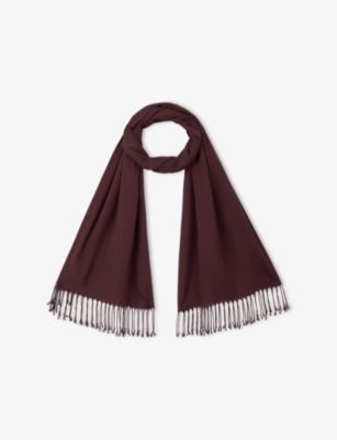 THE WHITE COMPANY: Fringe-embellished modal and wool scarf