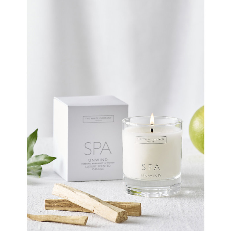 The White Company Clear Spa Unwind Scented Mineral-wax Candle 140g