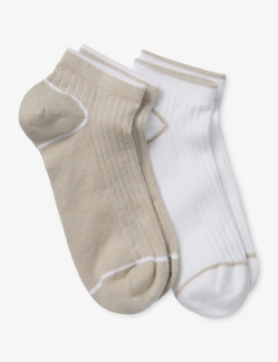 THE WHITE COMPANY: Tipping Pack Of Two Woven Trainer Socks