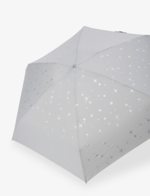 The White Company S Silvergrey Fulton Tiny Metallic Night Sky Umbrella In Silver