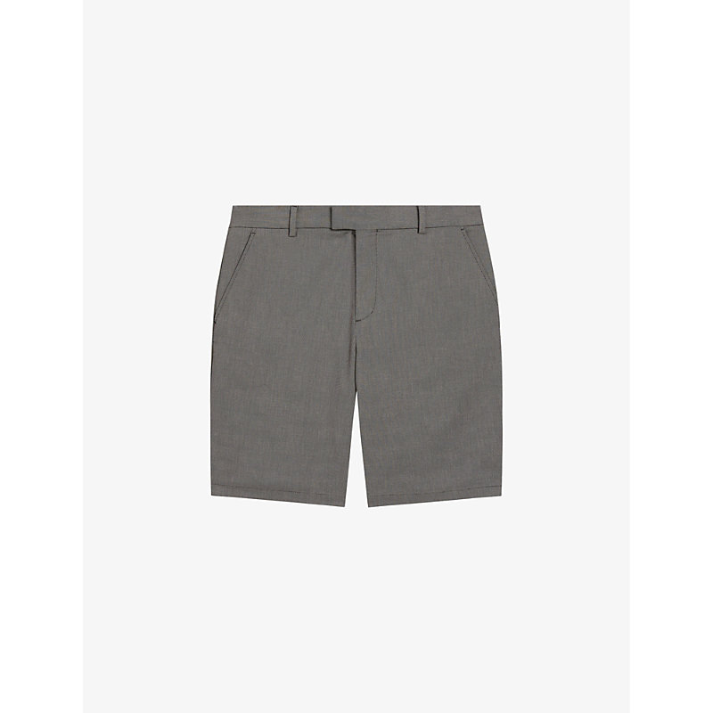 Shop Ted Baker Men's Navy Katford Textured Stretch-cotton Shorts