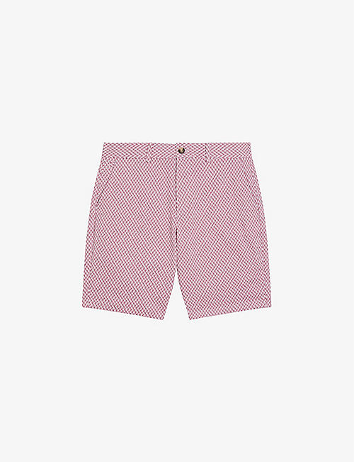 TED BAKER: Dulwick geometric-print stretch-cotton shorts