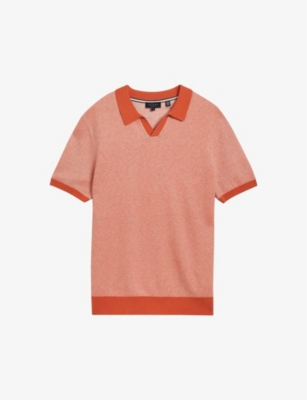 TED BAKER: Wulder open-neck regular-fit knitted polo