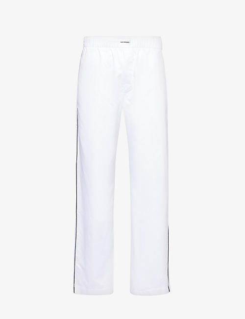 MAGNIBERG: Sorbetto contrast-piping cotton pyjama bottoms