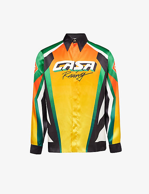 CASABLANCA: Casa Racing colour-block silk shirt