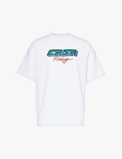 CASABLANCA: Casa Racing brand-print organic cotton-jersey T-shirt