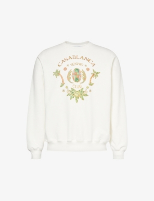 Shop Casablanca Men's White Joyaux D'afrique Graphic-print Organic Cotton-jersey Sweatshirt