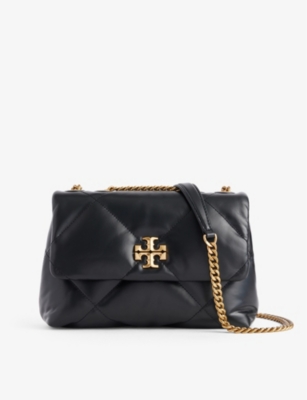 Tory Burch Womens Black Kira Quilted Leather Shoulder Bag