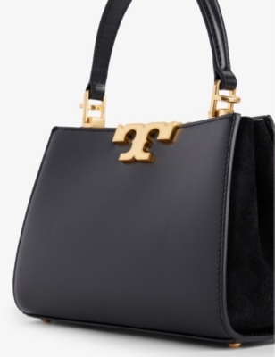 Shop Tory Burch Women's Black Eleanor Mini Leather Satchel Bag