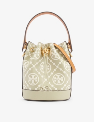 TORY BURCH T MONOGRAM MINI LEATHER BUCKET BAG