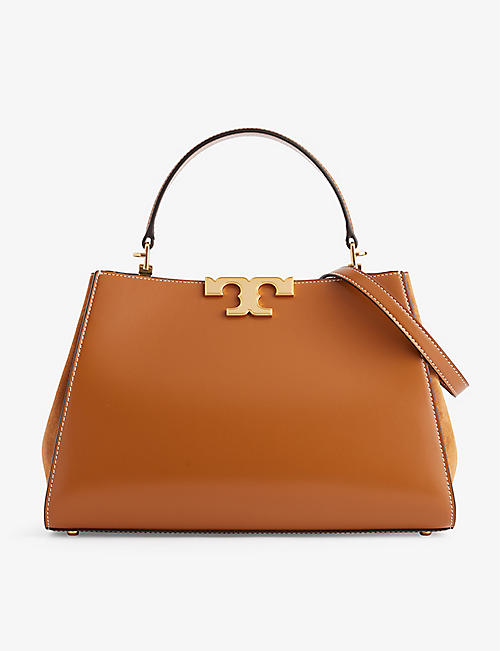 TORY BURCH: Eleanor brand-plaque leather top handle bag