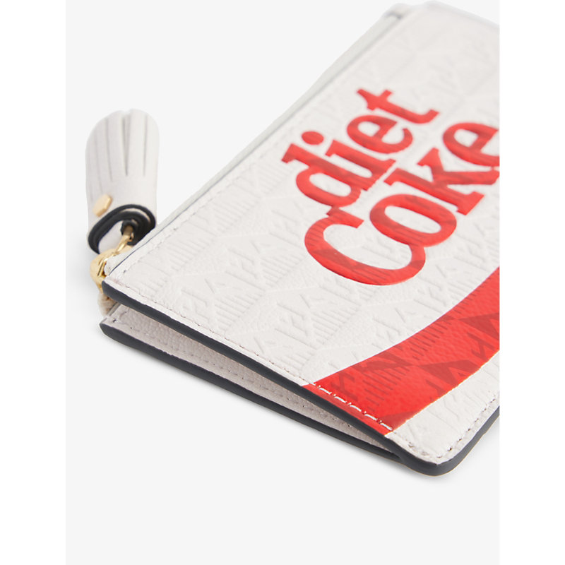 Shop Anya Hindmarch Womens Optic White Diet Coke Leather Cardholder