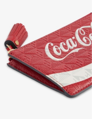 Shop Anya Hindmarch Womens Red Coca Cola Leather Cardholder