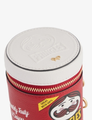 Shop Anya Hindmarch Womens Red Pringles Logo-print Leather Purse
