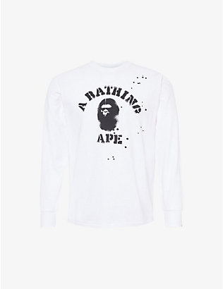 A BATHING APE: A Bathing Ape x Joshua Vides branded-print cotton-jersey T-shirt