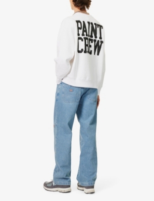 Shop A Bathing Ape X Joshua Vides Branded-print Cotton-jersey Sweatshirt In White