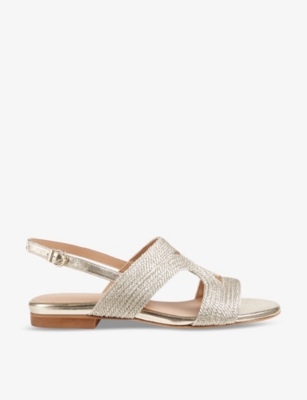 LK BENNETT: Serena metallic-woven sandals