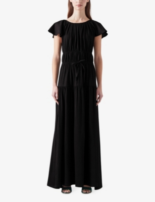 LK BENNETT: Carla drawstring-waistband cotton-blend maxi dress