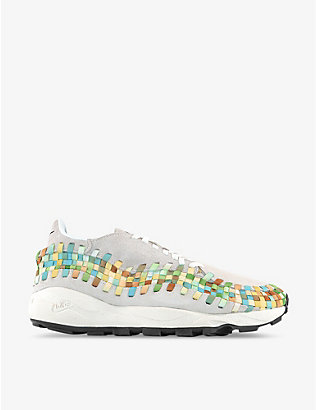 NIKE: Air Footscape suede and woven low-top trainers