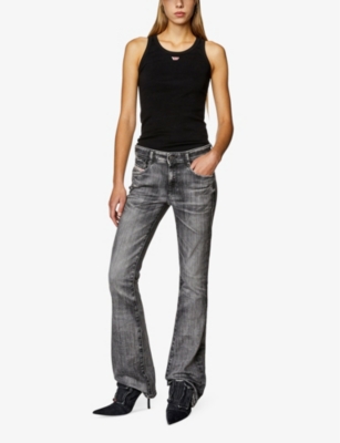 Diesel Logo-patch Sleeveless Vest Top In 9xx