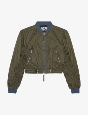 Shop Diesel Women's 937 G-noak Ruched Shell Bomber Jacket